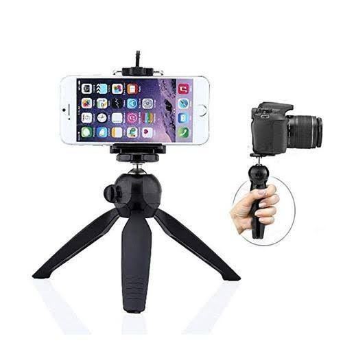 Generic Mini Camera And Phone Holder Adjustable Tripod Stand – Black