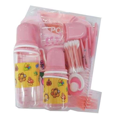 Generic A Set Of Three Baby Bottles With Helpers – Pink	