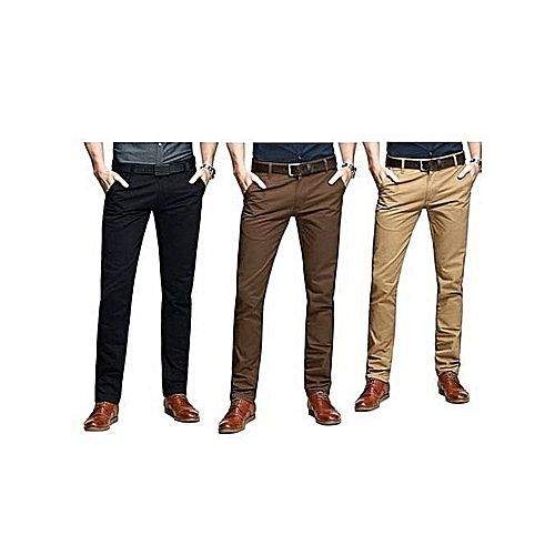 Other Pack of 3 Men’s Stretcher Pants – Black, Coffee Brown and Brown	