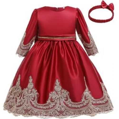 Generic Kids Occasion Princess Dress – Red/Maroon	