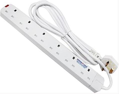 Lightbox Power King 6 Way Extension Cable – White