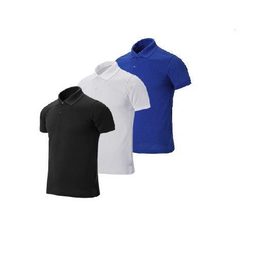 Generic Pack of 3 Men’s Polo Shirts – Black, White, Blue