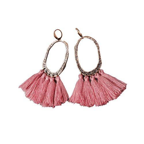 Generic Women’s Summer Unique Earrings With Pearls And Pink Tassel
