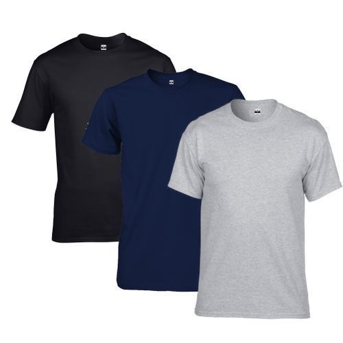 Other 3 in 1 Pack of Men’s Cotton T-shirts – Grey, Navy Blue, Black	