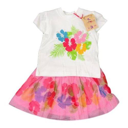Lily & Jack Girls Lily & Jack Tulle Skirt and T-Shirt Set – White, Pink	
