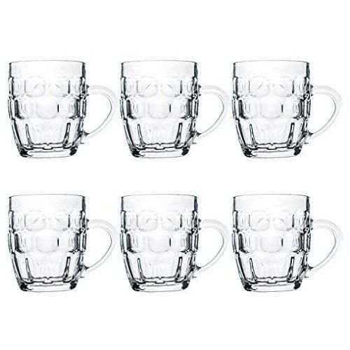 No Brand 6 Pieces Of Dimpled Juice Beer Glasses Mugs- Colorless