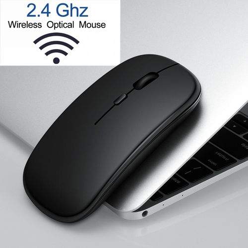 Generic Optical Wireless Rechargeable Mouse Slim -Black	