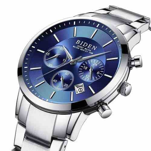 Biden Chronograph Analog and Water Proof Men’s Watch – Silver Blue