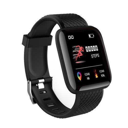 Generic IP67 Waterproof Men Blood Pressure Heart Rate Monitor Smartwatch – Black