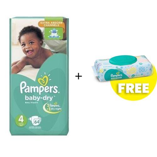 Pampers 1 Pamper Jumbo S4(7-18kg)-(3x64s) + FREE Pampers Fresh Wipes	