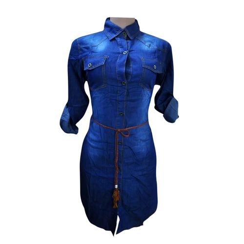 Generic Denim Shirt Dress – Blue