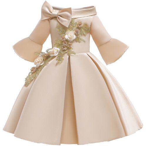 European Style Embroidered Dress Prom Dress, Size:100cm(Champagne)	