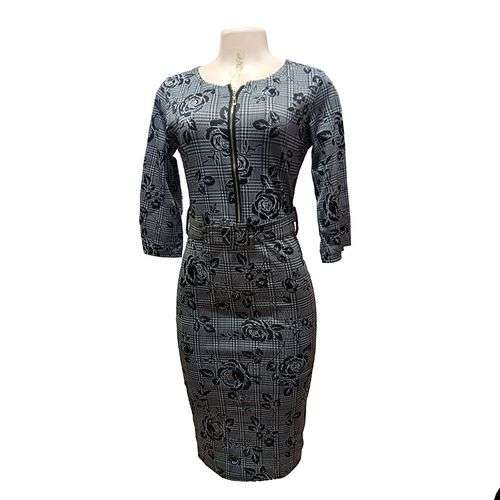 Generic Ladies Office And Casual Dress – Grey,Black