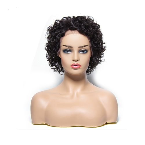 Generic 8 Inches Curly Frontal Wig – Black